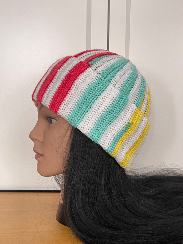 Bonnet rayé Tutti Frutti unisexe - taille unique