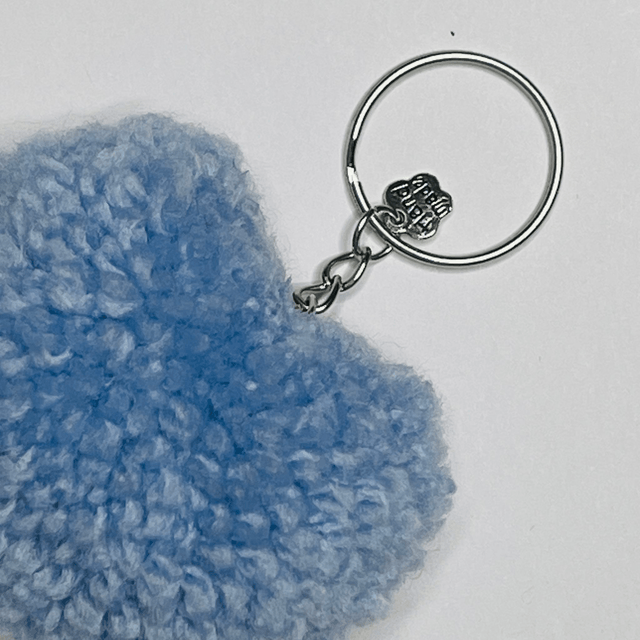 Dreamy Blue - Porte-clé pompon coeur - L 