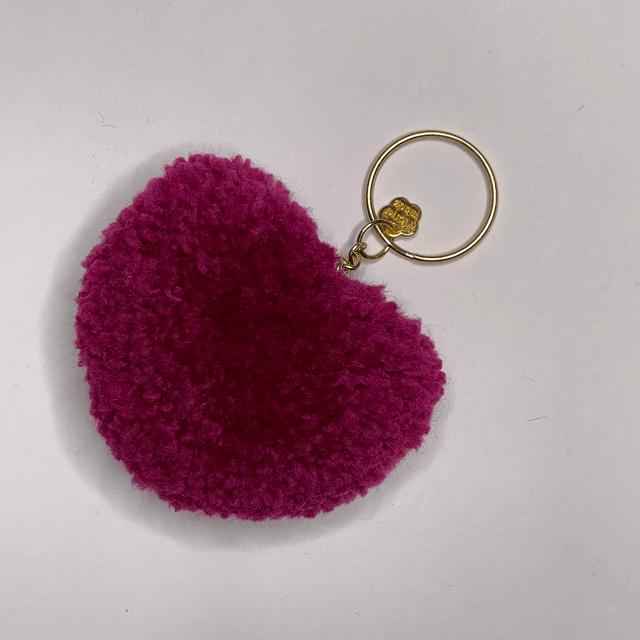  Framboisine - Porte-clé pompon coeur - L