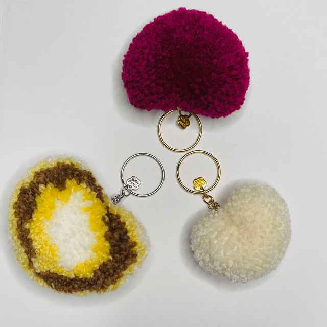 Banana Split - Porte-clé pompon coeur - XL