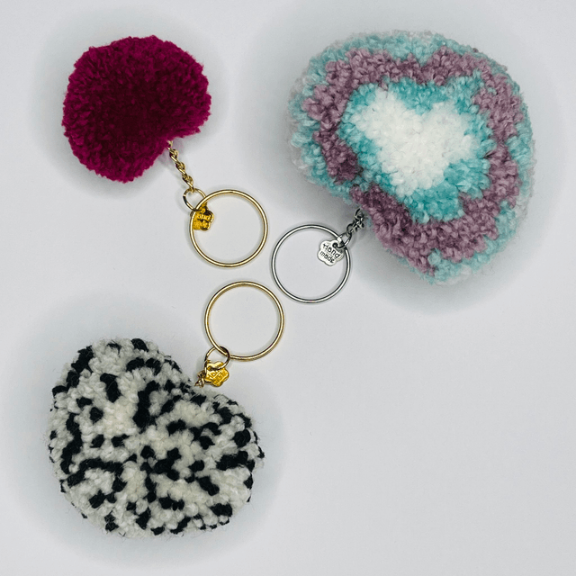 Dalmassie - Porte-clé pompon coeur - L