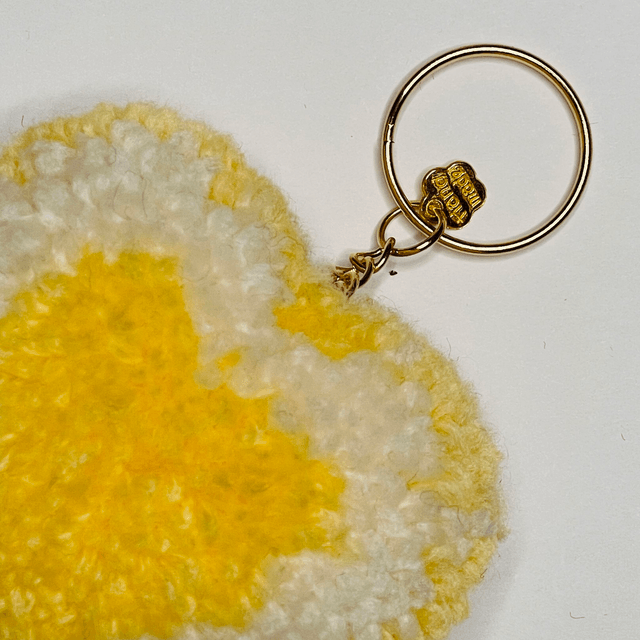 Limonade - Porte-clé pompon cœur - L 