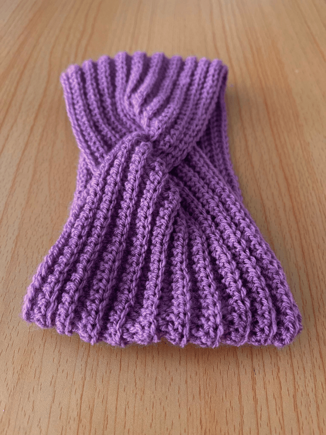 Bandeau torsadé mauve - Jocelyne - taille unique