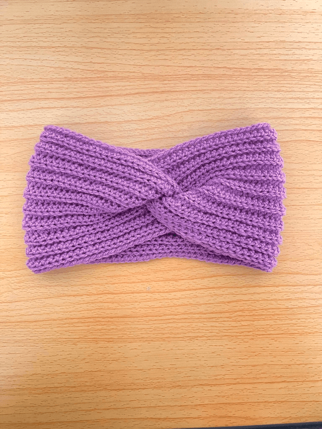 Bandeau torsadé mauve - Jocelyne - taille unique
